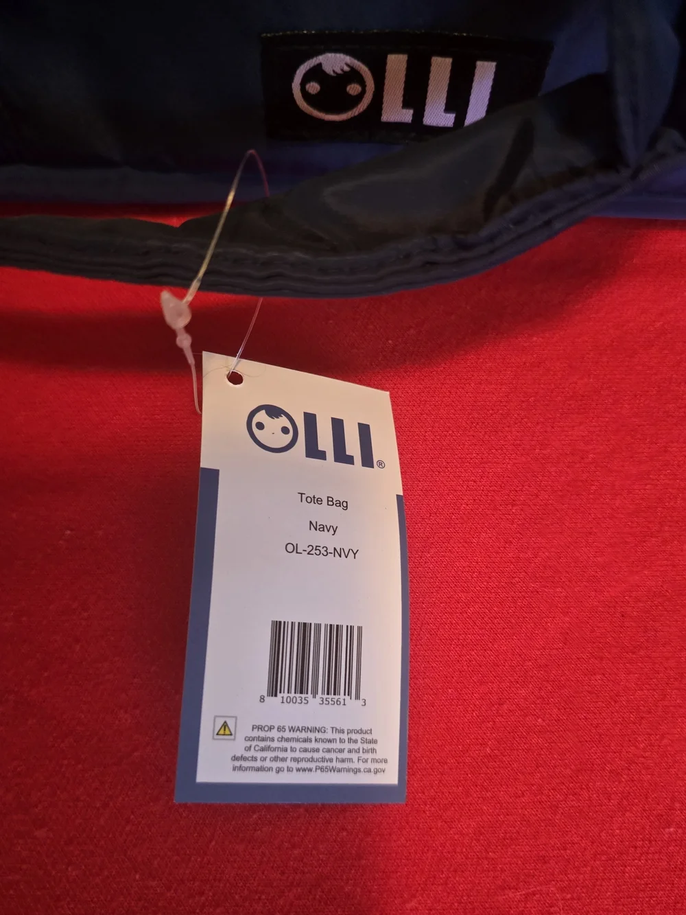 Olli Navy Blue Waterproof Tote Bag / Perforated Beach & Utility Bag W/ Strap
